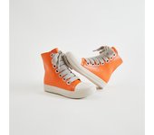 NUEVAS zapatillas de deporte para hombre y mujer, botas con cordones gigantes de cuero, zapatillas de deporte de lujo para mujer, zapatos casuales para hombre, zapatillas planas para parejas, botas 35 rojo