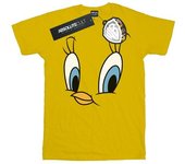 Looney Tunes Camiseta de algodón estilo boyfriend con cara de Piolín para mujer L blanco