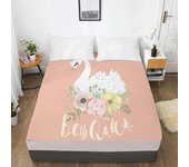 Sábana elástica ajustable para niños, Sábana con banda elástica, ropa de cama para niños, Funda de colchón para bebé, funda de cama doble, cisne 135x200 Deep 30cm