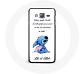 Coque pour Samsung Galaxy A3 Lilo et Stitch Ohana Citation Blanc