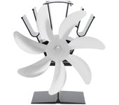 Ventilador termoeléctrico de 7 aspas para estufa de leña, de aleación de aluminio, para estufas de leña plata
