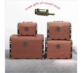 Caja de madera para guardar tesoros, cofre de madera, cerdito, caja de madera vintage para guardar dinero, monedas, cajas con cerradura, organizador de joyas, regalo decorativo pirata