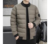 Abrigo de invierno para hombre, grueso, acolchado, cuello alto, cremallera, mangas largas, color sólido, bolsillos con cremallera, resistente al viento, retención de calor, abrigo de exterior M negro