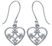 Les Trésors De Lily [K3819] - Boucles Argent 'Love' argenté (rhodié) - 13x28 mm plata