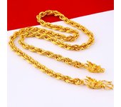 Collar giratorio con grifo bañado en oro de 24 quilates para hombre, cadena de cuerda de cáñamo con grifo de oro de arena de imitación, oro de fuego para hombre dominante