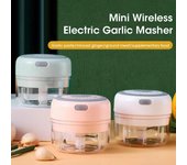 Picadora de Ajo Eléctrica Mixe para el Hogar Mini 250ml Picadora de Verduras Carga USB Multifuncional Cocina Picadora de Verduras y Frutas