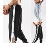 Pantalones deportivos deportivos con cinta lateral y botones Pantalones Cargo Baloncesto L negro