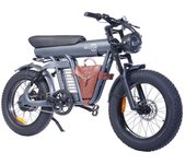 Bicicleta de montaña eléctrica BEZIOR XF006 de 20 pulgadas, bicicleta de cross eléctrica, 1200 W, 48 V, 23,2 Ah, Shimano de 7 velocidades gris