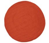 Tapis rond - THE DECO FACTORY - TAM TAM - Coton réversible - Diamètre 120 cm - Orange