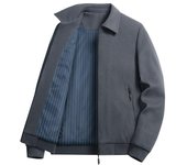 Abrigo de primavera y otoño para hombre de mediana edad y mayor, chaqueta de solapa, ropa de otoño para papá, ropa informal de negocios para hombre M