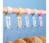 10 piezas de hebillas antideslizantes para perchas de PP de alta calidad, coloridas, organizador de ropa para el hogar y el armario. color rosa