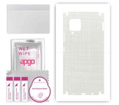 apgo Protective Skin Sticker for the back+sides compatible with Samsung Galaxy A42 5G, Full Wrap Film, Foil, Vinyl - Pattern White Fabric