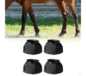 Paquete de 4 botas protectoras para cascos de caballos, botas de campana de goma para uso ecuestre XL