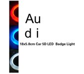 Luz LED 5D para emblema de coche, 18 x 5,8 cm, para A3, A4, A5, A6, A7, A8, Q2, Q3, Q5, Q7, S3, S4, S5, S6, S7, S8, TT blanco