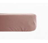 Drap housse percale pur coton 80 fils/cm² Vent du sud - Rose - 180 x 200 cm bonnet de 35 cm