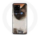 Coque pour Samsung Galaxy S20 Ultra Siamois Noir et blanc Yeux Bleus