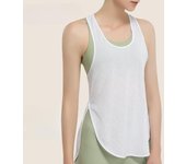 Chaleco deportivo para mujer, ropa exterior, ropa deportiva larga para correr, sin mangas, de secado rápido, camiseta, ropa de yoga holgada, tops S blanco
