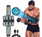 EMS Estimulador muscular masaje ABS cinturón de entrenamiento Abdominal masajeador adelgazante Unisex pérdida de peso del vientre corporal moldeador de cuerpo Fitness negro