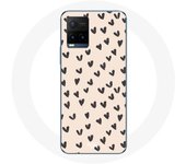 Coque pour Vivo Y21s 2021 / Y21 2021 Fond de texture abstraite coeurs noirs