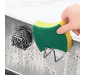 1-10 piezas de escurridor de esponja de acero inoxidable para fregadero de cocina, estante de almacenamiento para colgar en la pared 1pcs plata