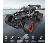 Camión de carreras plano RC 4WD de 2,4 GHz nuevo de 2024 con luz 1:14 Bicicleta de tierra con control remoto, coche todoterreno de alta velocidad, juguete RC para niños, regalo para niños rojo