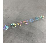 Pegatinas láser de anime, calcomanías DIY, calcomanías Genshin Impact de 7 elementos para computadora, equipaje, patineta, motocicleta, juguetes 24*3cm blanco