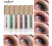 Máscara de pestañas con lentejuelas brillantes Maquillaje de ojos brillante y sin perfume de larga duración Máscara de pestañas con purpurina Lentejuelas brillantes 1#