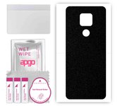 apgo Protective Skin Sticker for the back compatible with Motorola Moto G Play, Wrap Film, Foil, Vinyl - Pattern Matte Black