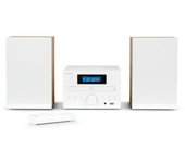 Microchaîne - THOMSON - COZY MIC121BT - Reproductor de CD, Bluetooth, Radio FM, MP3, USB - Madera y Blanco