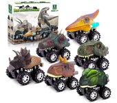 Juguetes de dinosaurio para niños de 3 años, juguetes de dinosaurio extraíbles, juego de 6 juguetes para coche, regalos de cumpleaños de Navidad para niños de 1, 2, 3, 4, 5, 6 años 6pcs-7x6x5cm