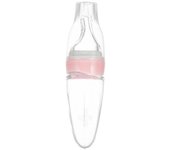 Chupete de silicona comestible con tetina y escala para bebé.(Rosa 40 ml) color rosa