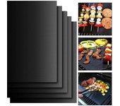 Estera de barbacoa resistente a altas temperaturas Estera de barbacoa antiadherente Estera de parrilla de barbacoa Estera de barbacoa de papel One Size negro