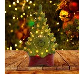 Adornos de Grinch, luz para árbol de Navidad, decoración de escritorio, resina, artesanía luminosa