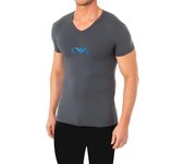 Camiseta de manga corta y cuello de pico 110810-8P715 para Hombre S gris