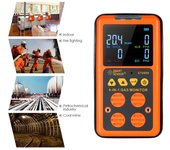 SENSOR INTELIGENTE Detector de gas 4 en 1 Monitor HS y CO Industrial Digital Portátil Gas tóxico Carbono US Plug naranja