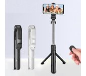 Palo de Selfie inalámbrico Compatible con Bluetooth, minitrípode plegable para teléfono con luz de relleno, Control remoto del obturador para IOS y Android 68CM negro