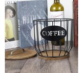 Cesta de almacenamiento de cápsulas de café vintage con base de madera, organizador de cápsulas de café reutilizable de gran capacidad para el hogar, nuevo
