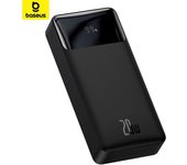 Banco de energía de carga rápida con pantalla digital Baseus Bipow de 20 000 mAh a 30 000 mAh y 20 W para Xiaomi, iPhone, Huawei y Samsung capacity: 20000mAh negro