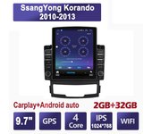 Radio de coche de 9,7 pulgadas para SsangYong Korando 2010-2013 Android 2 DIN Tesla pantalla vertical Carplay reproductor multimedia de radio automático 2 + 32 GB