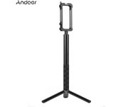 Jaula de vídeo para cámara Andoer con soportes duales para zapata fría + palo selfie invisible 28cm110cm ajustable negro