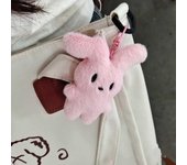 LLavero de peluche de dibujos animados, suave y lindo muñeco de conejo rosa, llavero para mochila, llavero de coche, colgante, adorno para niños y niñas, regalo