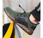 2024 verano hombres y mujeres puntera de acero zapatos de seguridad para el trabajo botas a prueba de pinchazos zapatillas ligeras transpirables 36-48 36 negro