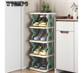 Zapatero sencillo, armario para zapatos, artefacto de almacenamiento, creativo, multicapa, puerta del hogar, baño, dormitorio, estantes simples de plástico 5 layers