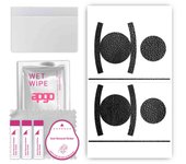 apgo Protective Skin Sticker for the back+sides compatible with Apple AirTag, Full Wrap Film, Foil, Vinyl - Pattern Black Leather