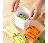 Cortador de patatas fritas, cortador de patatas fritas, cortador de verduras, cortador de rebanador, herramienta de cocina, cortador de frutas y verduras fino para el hogar blanco