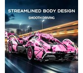 1:14 bloques de construcción de coches deportivos rosas, juguetes para niños o adultos, kits para adultos, juego de modelos de coches de carreras conceptuales desafiantes, juguetes de bricolaje para niñas y niños No Box