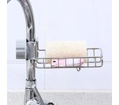 Estante de almacenamiento de acero inoxidable para grifo de cocina, sin perforaciones, para el hogar, para trapos, esponjas, cepillos, escurridor, para fregadero Boxed