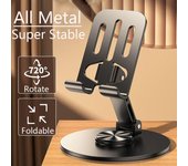 Soporte universal para teléfono móvil, de aluminio y metal, con rotación de 360 grados, diseño de doble eje plegable, estable y anticaídas 1PCS púrpura