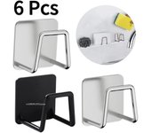 Soporte de esponjas para fregadero de cocina de acero inoxidable, estante de secado de drenaje autoadhesivo, ganchos de pared para cocina, accesorios, organizador de almacenamiento