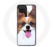 Coque pour Samsung Galaxy A42 5G Épagneul nain continental papillon Chiot Blanc et marron